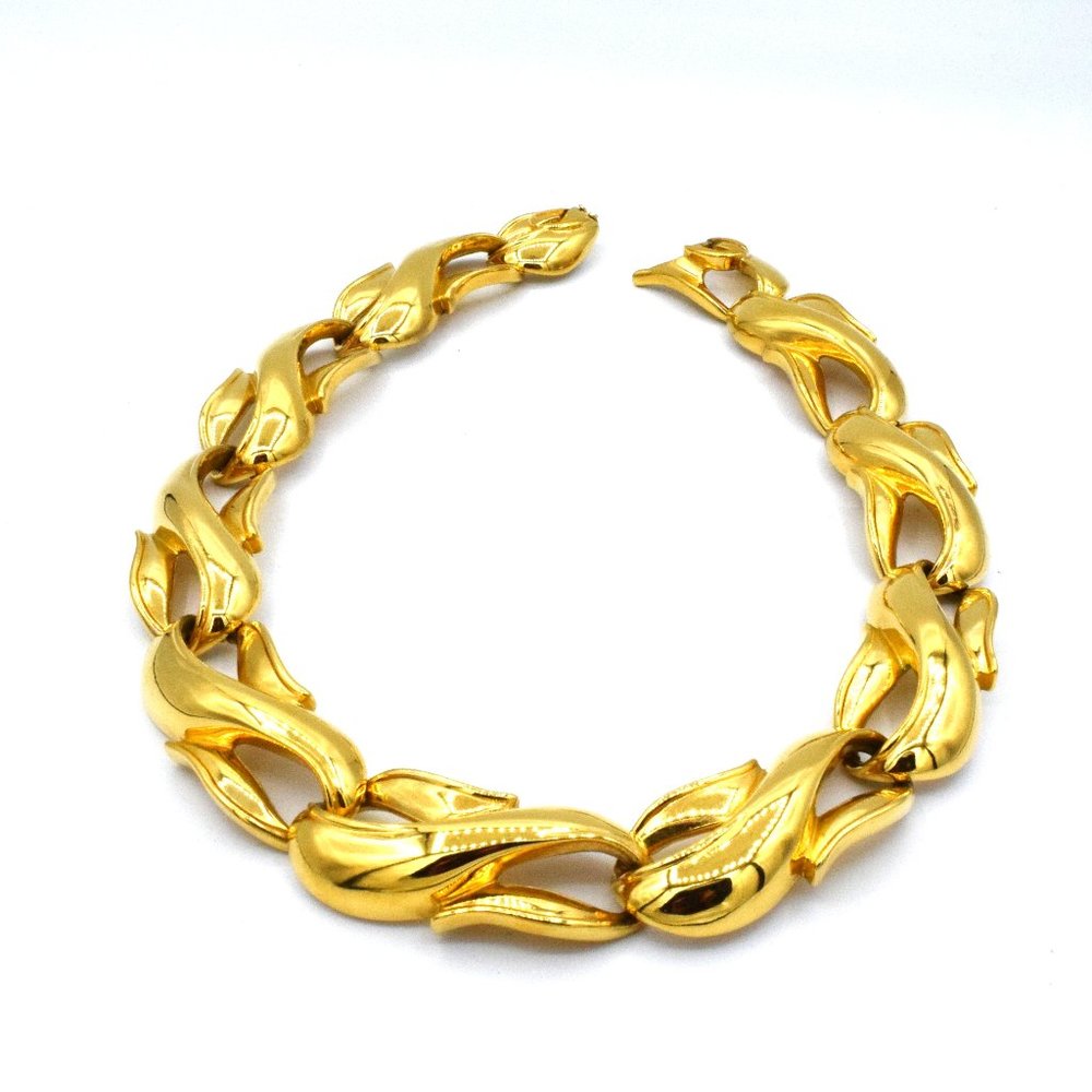 Vintage Givenchy Chunky Necklace Gold Tone